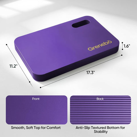 Grenebo 2-Pack Kneeling Pads, Extra Thick NBR, 17.3 x 11 x 1.6 in, Purple