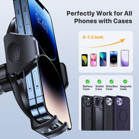 Miracase Phone Holders for Your Car with Metal Hook Clip, Air Vent Cell Phone Car Mount, Hands Free Universal Automobile Cradle Fit for iPhone Android and All Smartphones, Blue