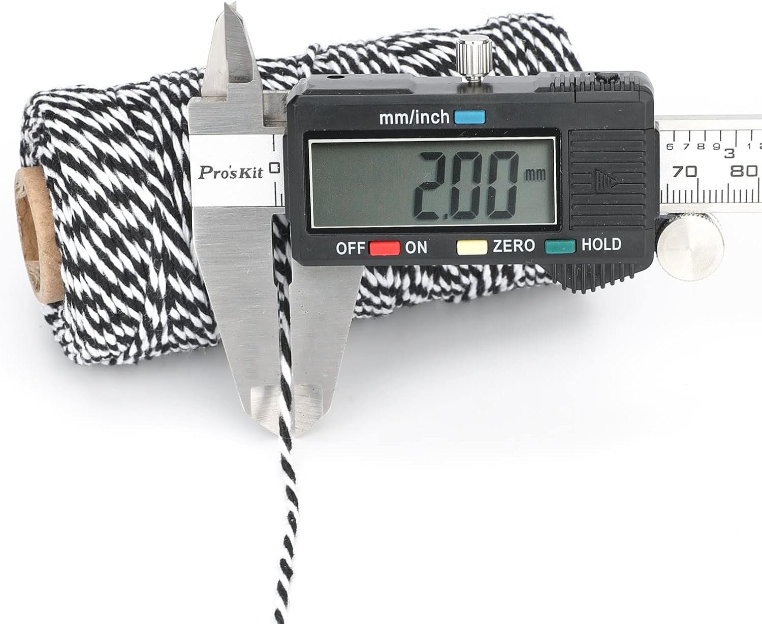 G2PLUS White and Black String,2MM 328Ft Cotton Twine for Crafts & Wrapping