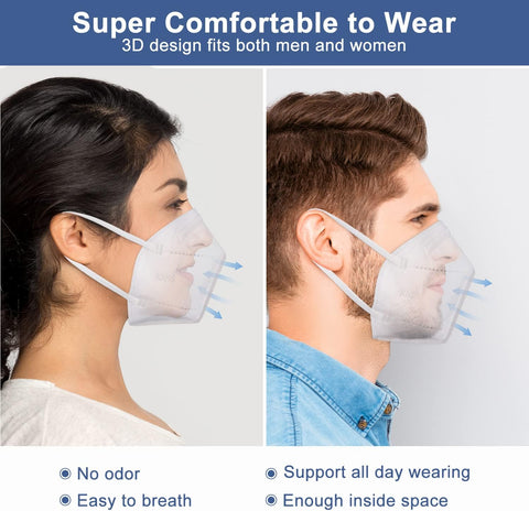 KN95 Face Mask 60 Pack,Individually Wrapped 5-Layer face Masks,Filter Efficiency≥95%