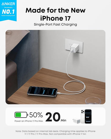 Anker Nano Phone Charger,47W Max 2-Port GaN Fast Charger USB C