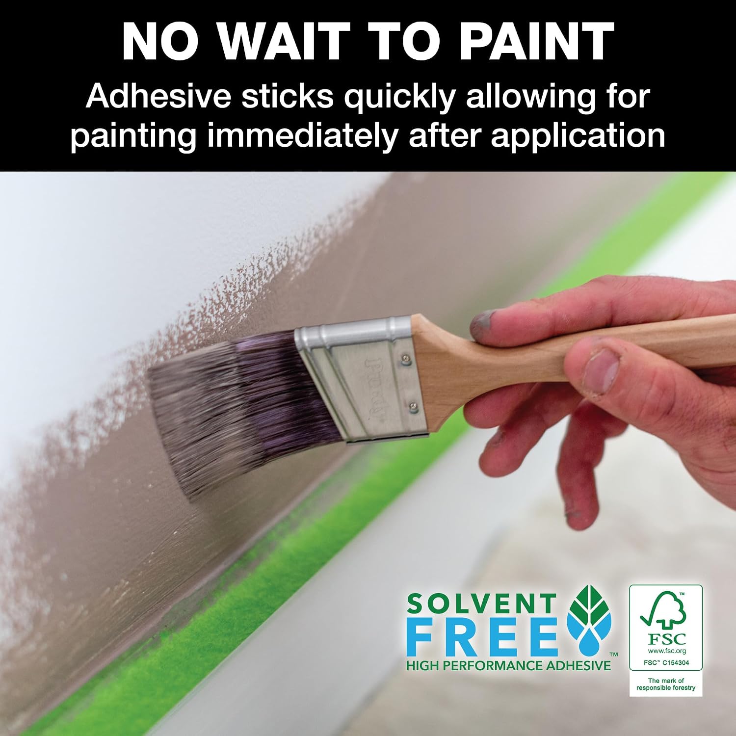 FrogTape Multi-Surface Painter's Tape with PAINTBLOCK, 1 in Wide (0.94 in x 60 yd), Quick Stick Medium Adhesion, Premium Green Painters Tape Removes Clean, 6 Roll (240659)