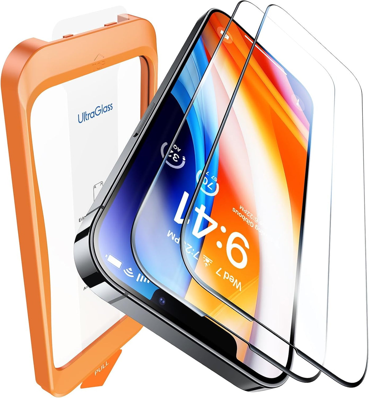 UltraGlass UNBREAK TOP 9H+ Glass for iPhone 12 Pro Max Screen Protector [Military Grade Shatterproof & Longest Durable] Full Screen iPhone 12 Pro Max Glass, 2024 Upgrade, 2 Packs, Transparent
