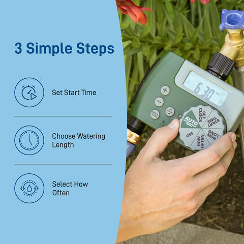 Orbit Programmable Digital Hose Watering Timer - 2 Outlet - Battery Powered - with LCD Screen - Built-in Rain Delay - Water-Resistant - 58910