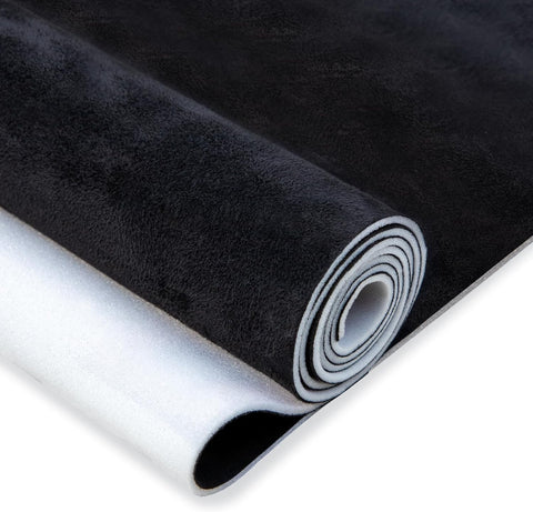 Hiksuky Suede Auto Headliner Fabric 36" L × 60" W with Foam Backing - Black Interior Replacement Material for Car/Truck/SUV/RV Roof, Tube Packaging - Home Repair/DIY Headliner Material