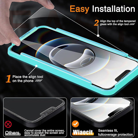 Wiaocit Tempered Glass Screen Protector for iPhone 16e/iPhone 17e