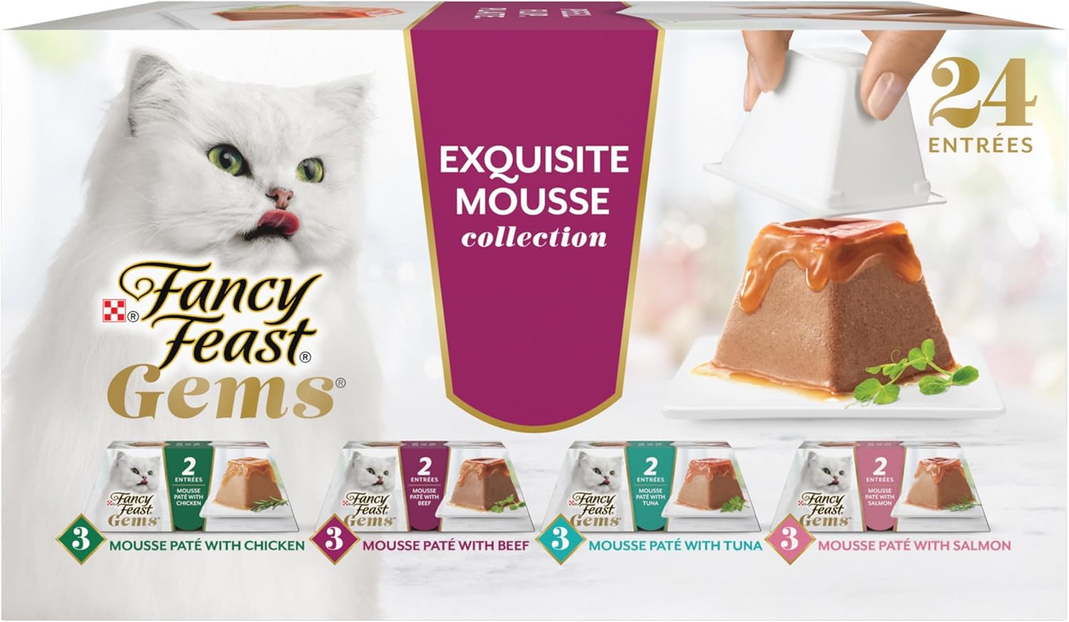 Purina Fancy Feast Gems Salmon Variety Pack Wet Cat Food, 4 oz, 12-Pack