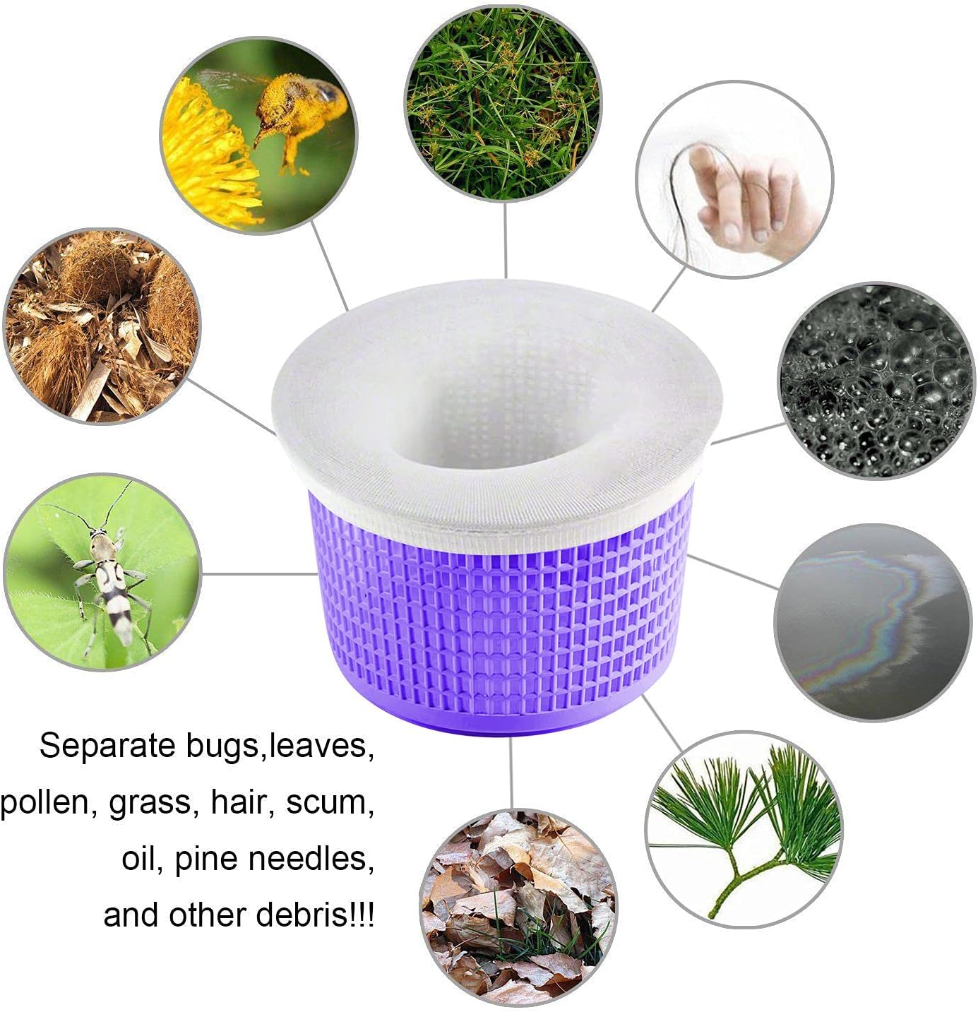 Coopache 30 Pack of Pool Skimmer Socks Filters Baskets Trap Debris Leaves