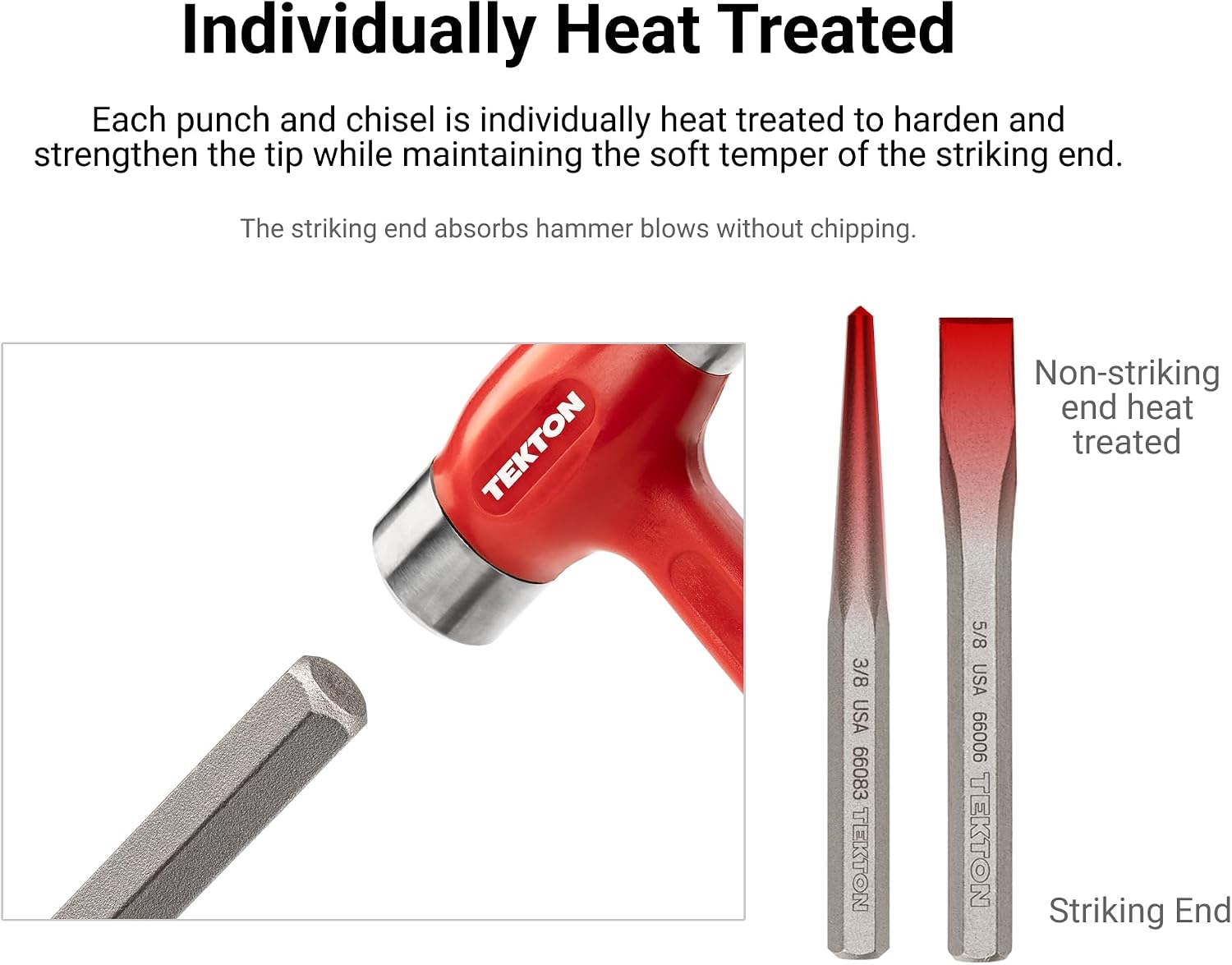 TEKTON 1/16 Inch Roll Pin Punch | 66061 | Made in USA