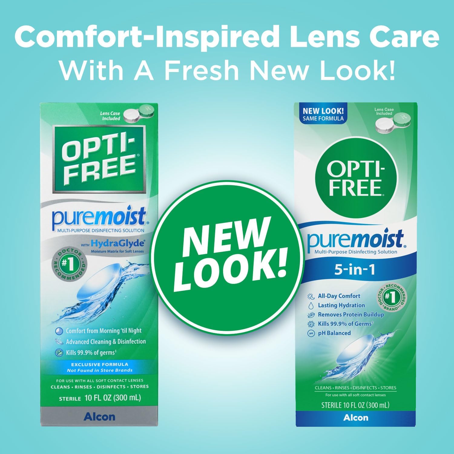OPTI-FREE Puremoist Multi-Purpose Contact Lens Solution, 10 Fl Oz