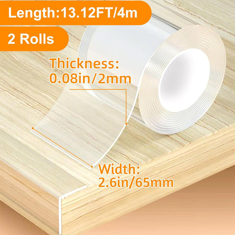 CHENYA 2 Rolls Clear Edge Protector Strip for Baby Proofing,13.12 FT