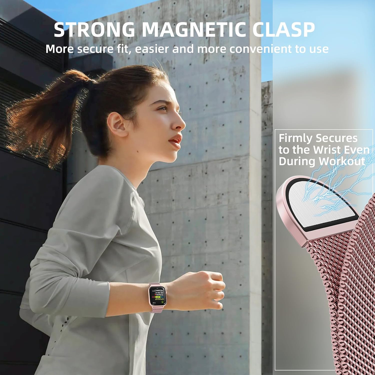 Original Stainless Steel Mesh Loop Compatible with Apple Watch Bands Women