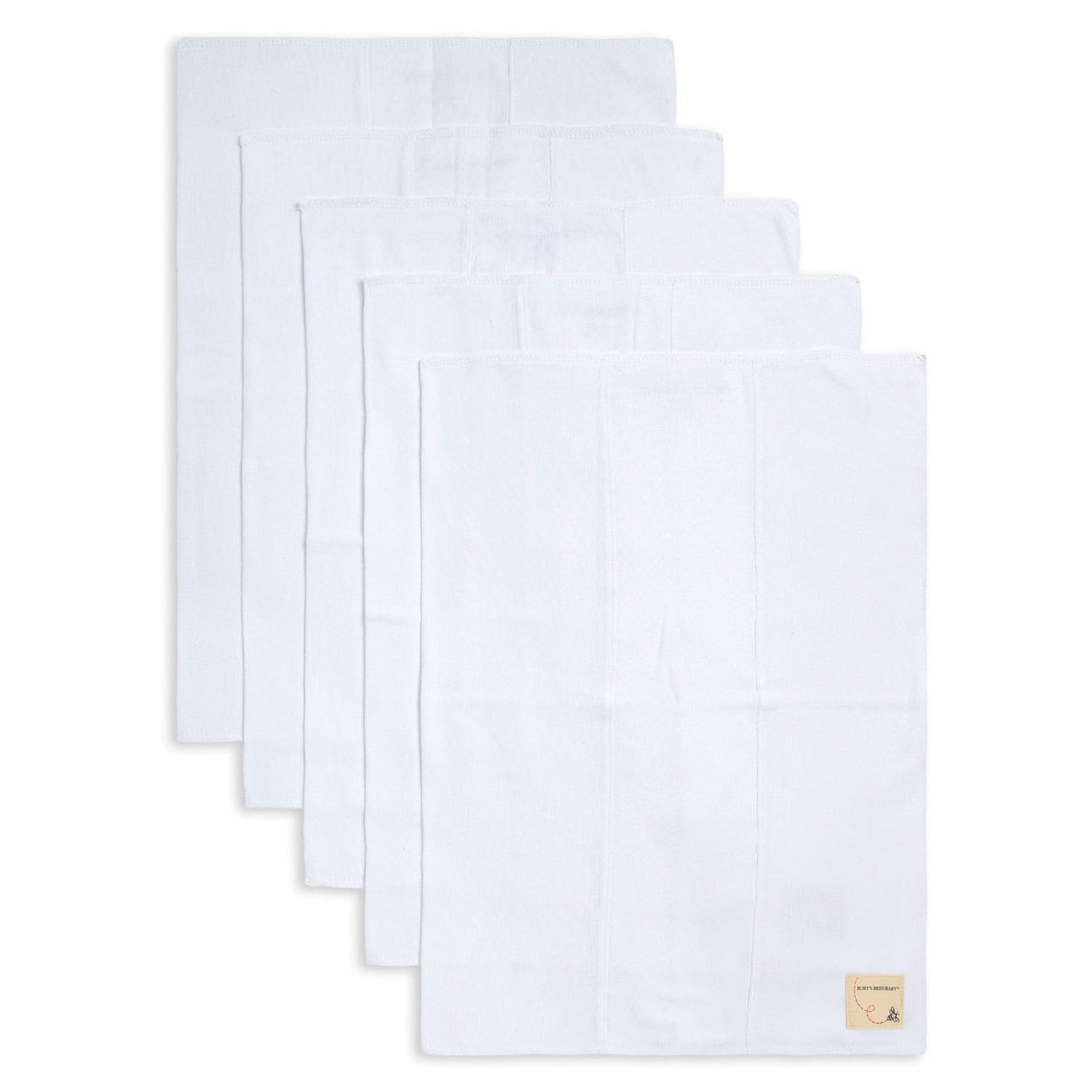 Burt's Bees Baby 100% Organic Cotton Burp Cloths, 17x11.75 in, 5-Pack