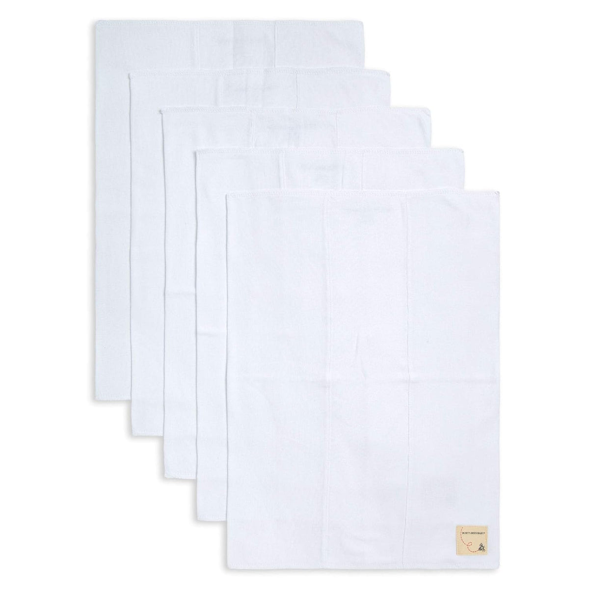 Burt's Bees Baby 100% Organic Cotton Burp Cloths, 17x11.75 in, 5-Pack