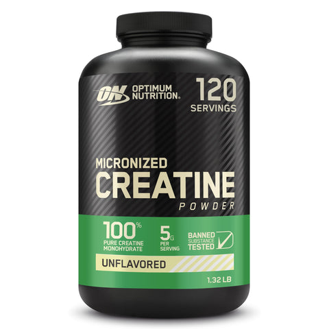 Optimum Nutrition Micronized Creatine Monohydrate Powder, Unflavored, 120 Servings, 600 Grams (Packaging May Vary)