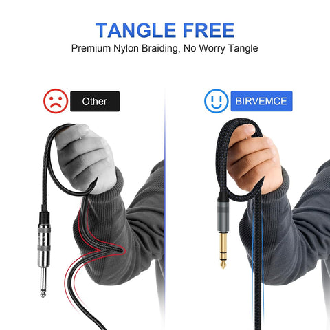 2 Pack Premium TRS Cable 10FT, Noise Free & Long-Lasting