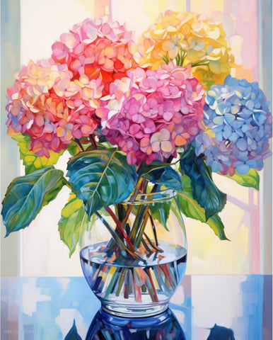 Hydrangea Diamond Painting Kits for Adults,Flowers Diamond Art 12x16inch