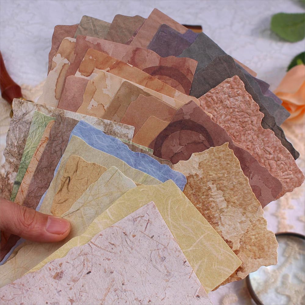 84 Sheets Vintage Textured Scrapbook Paper, 3D Embossed