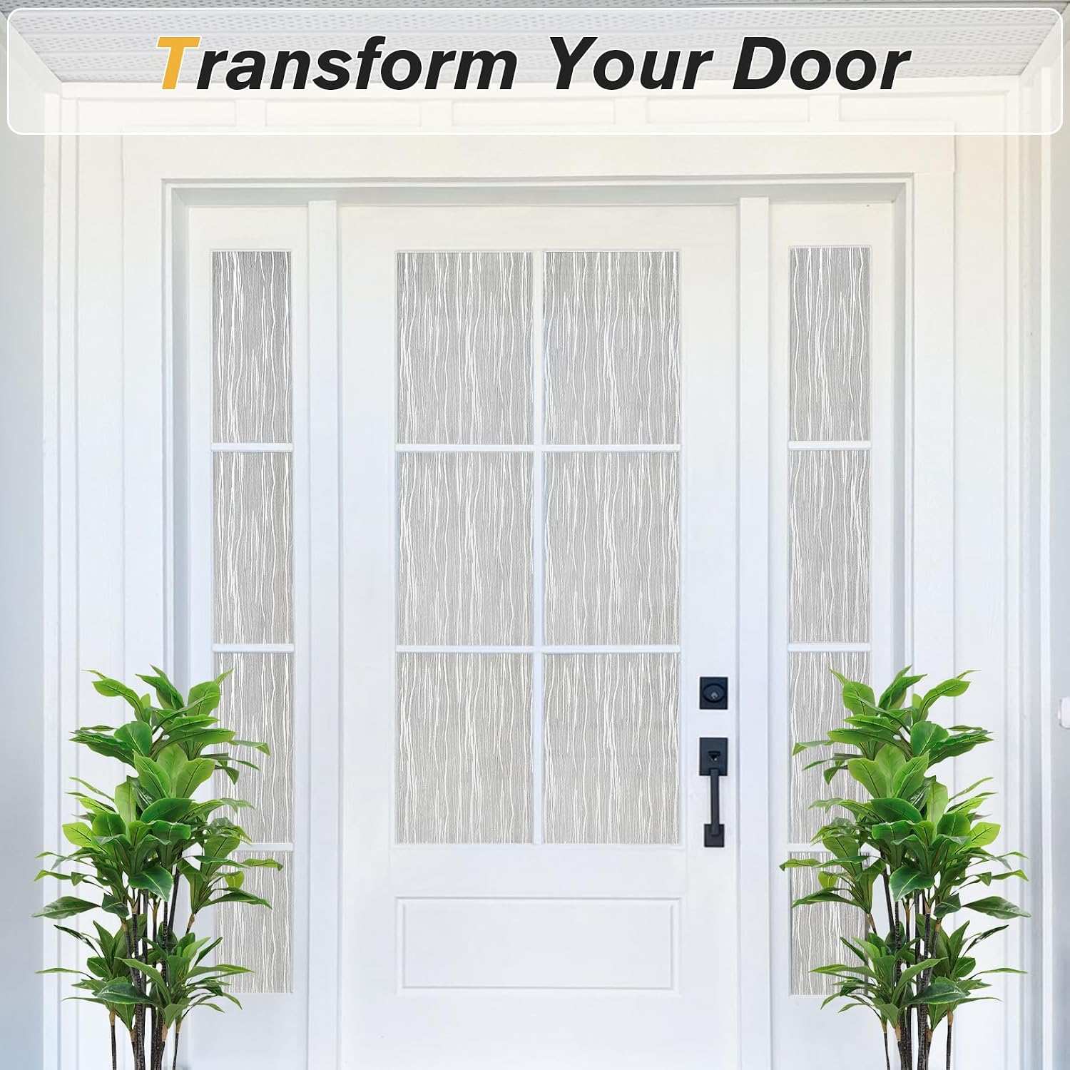 Haton Window Privacy Film, Frosted Glass Non-Adhesive Film, 17.5" x 118.1"
