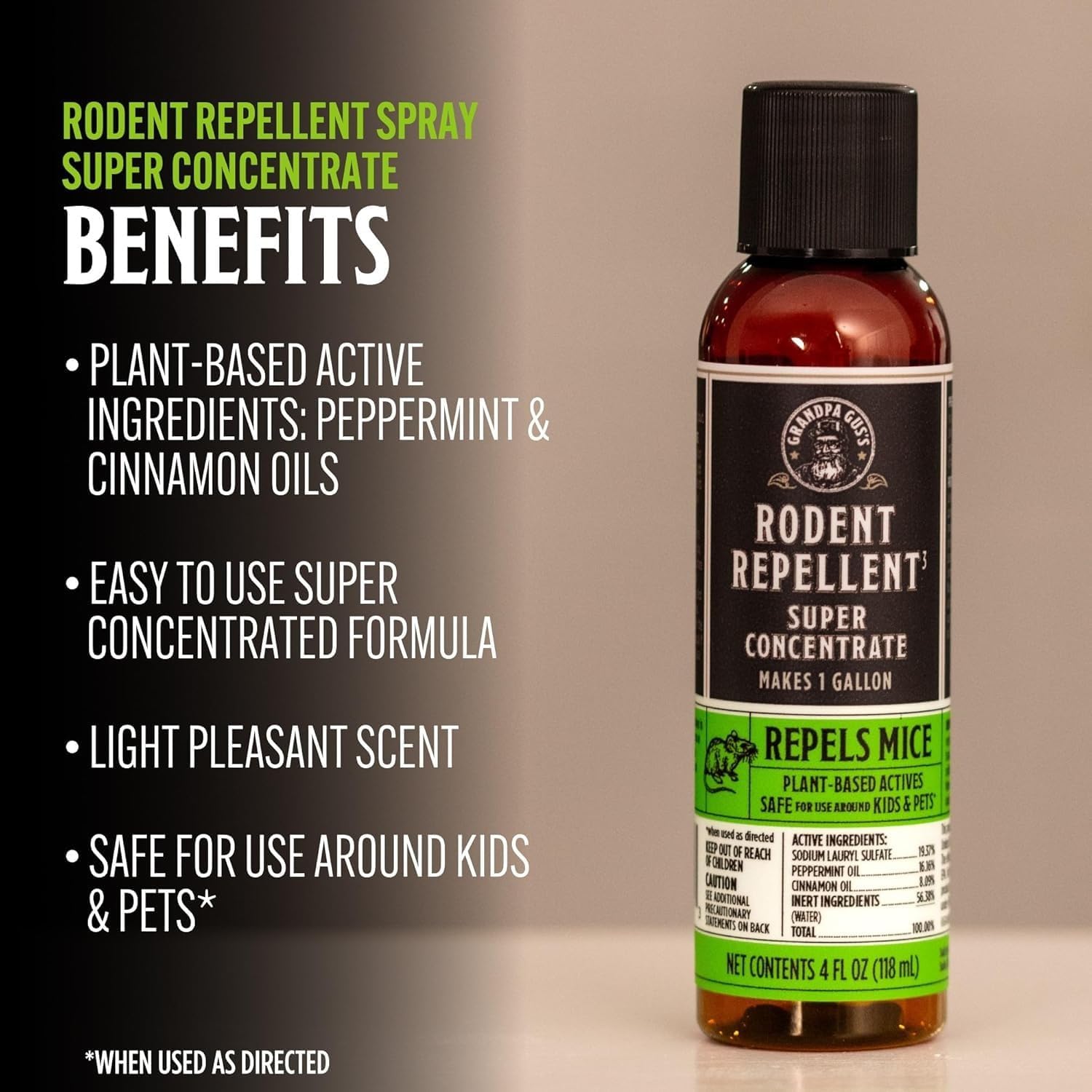 Grandpa Gus's Rodent Repellent Spray Super Concentrate, 4 Fl Oz