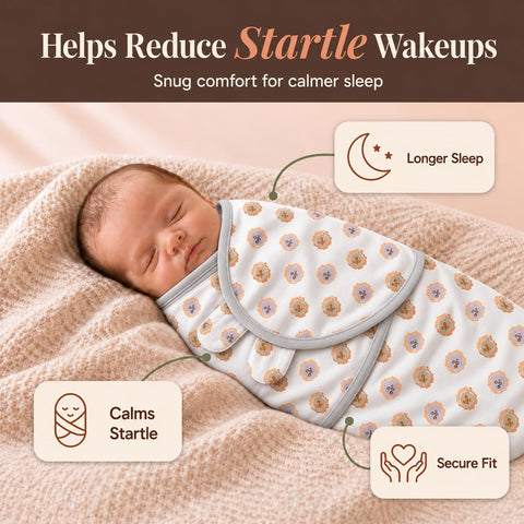 Swaddles for Newborns – 3-Pack Infant Swaddles 0-3 Months – Adjustable Newborn Swaddle Sleep Sack – Soft Organic Cotton Baby Wrap for Safe & Cozy Sleep