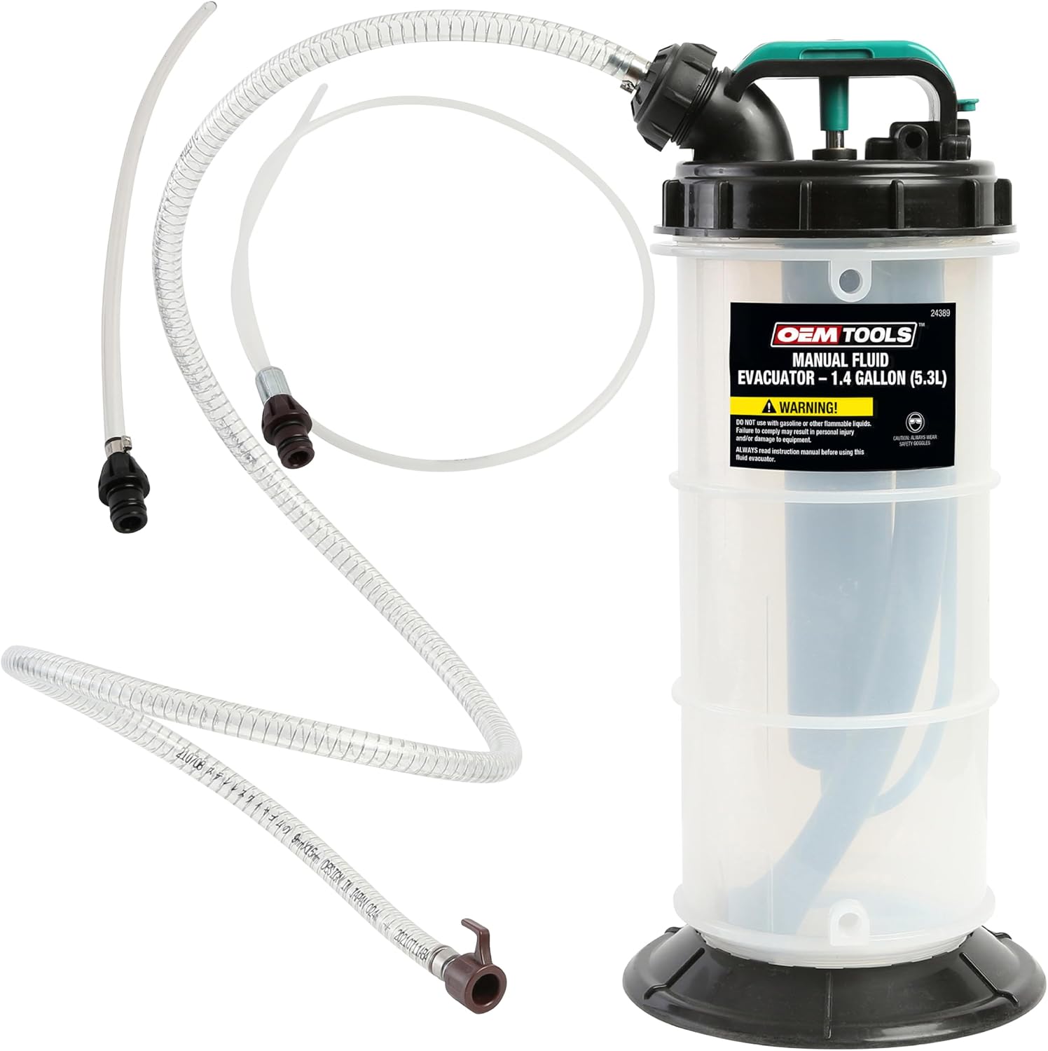 OEMTOOLS 24389 Manual Fluid Extractor Pump, 5.3L Oil Extractor, 5-Foot Hose