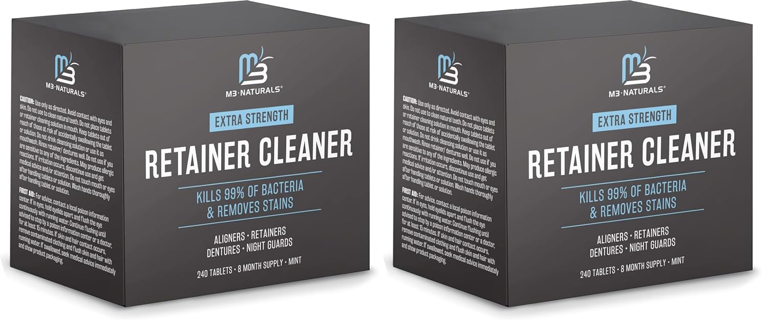 Retainer Cleaner Tablets, Denture Cleaner, Mint, 4 Month Supply by M3