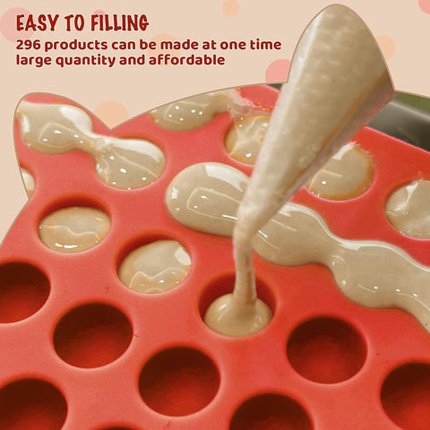 HKNMTT Mini Semi Sphere Shape Molds Silicone, 2x148 Cavities Round Baking Moulds for Dog Treats Snack Candy Chocolate Chip Cookie Wax Yogurt Melts, Oven Safe Small Half Ball Pellet Sheets