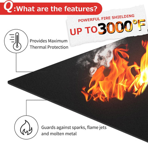 Welding Blanket Fireproof – Matace Carbon Felt Soldering Mat & Pad, 5mm Flame Retardant Fabric, Heat Shield for Brazing, Stove Wick, Automotive Repair, HVAC Plumbing - 12x14 Inch, 2 Pack, Black