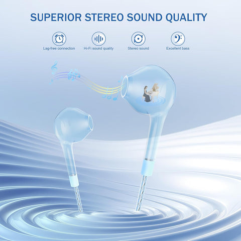 Jogteg Wired Earbuds, 5 Pack 3.5mm Stereo Headphones with Microphone