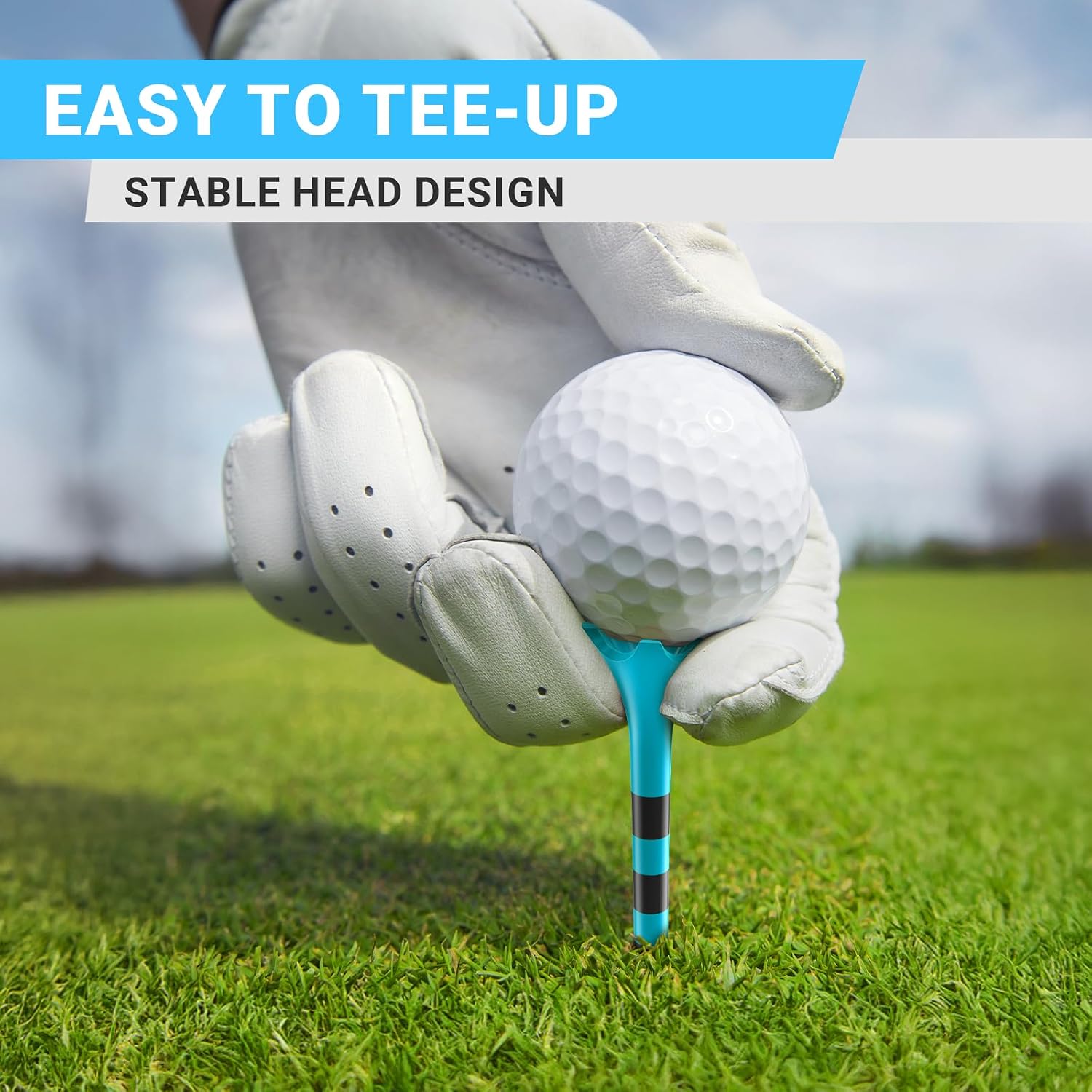 Durable Plastic Golf Tees,100/50 Pack (1-1/2", 2-3/4" & 3-1/4"), Designed to Reduce Friction and Side Spin