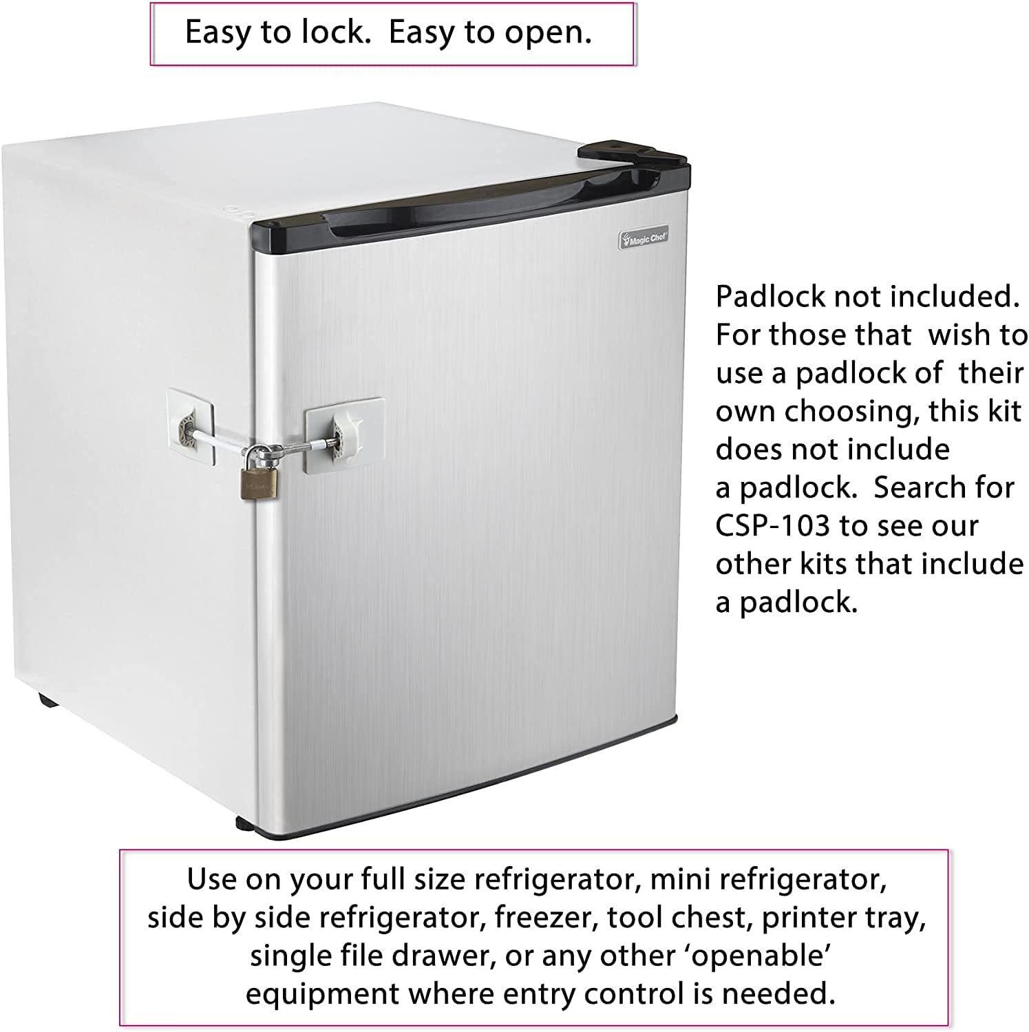 2-Pack Refrigerator Lock (White Without Padlock)