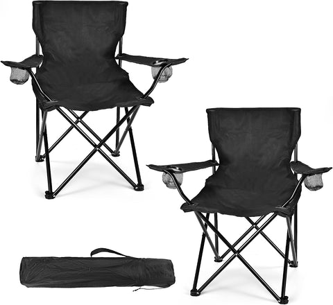 WEIDIORME 2 Pack Lightweight Camping Chairs for Adults & Teens, Capacity Foldable Portable Chairs with Carry Bag, Compact Design for Camping, Beach, Picnics, and Outdoor Events