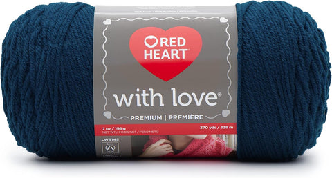 Red Heart with Love Acrylic Yarn for Crocheting, Peacock, 3-Pack