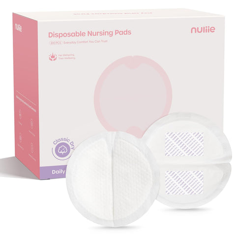 Nuliie Super Absorbent & Featherlight Disposable Nursing Pads 200 Count