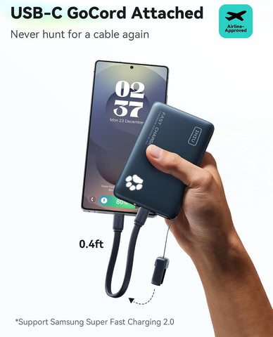 INIU 10000mAh 45W Fast Charging Portable Charger, Smaller Travel Power Bank
