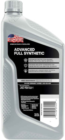 Valvoline Advanced Protection 0W-8 Full Synthetic Motor Oil 1 Quart, Pack of 6