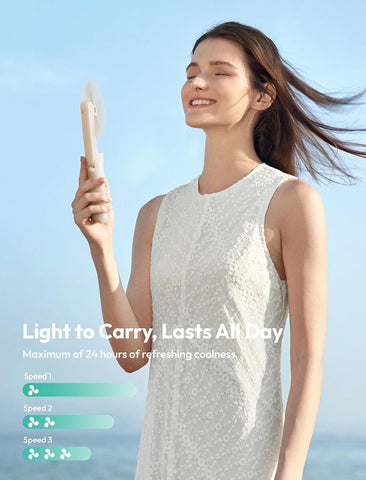 Aecooly Slim Portable Fan, Thin Handheld Fan, USB Rechargeable
