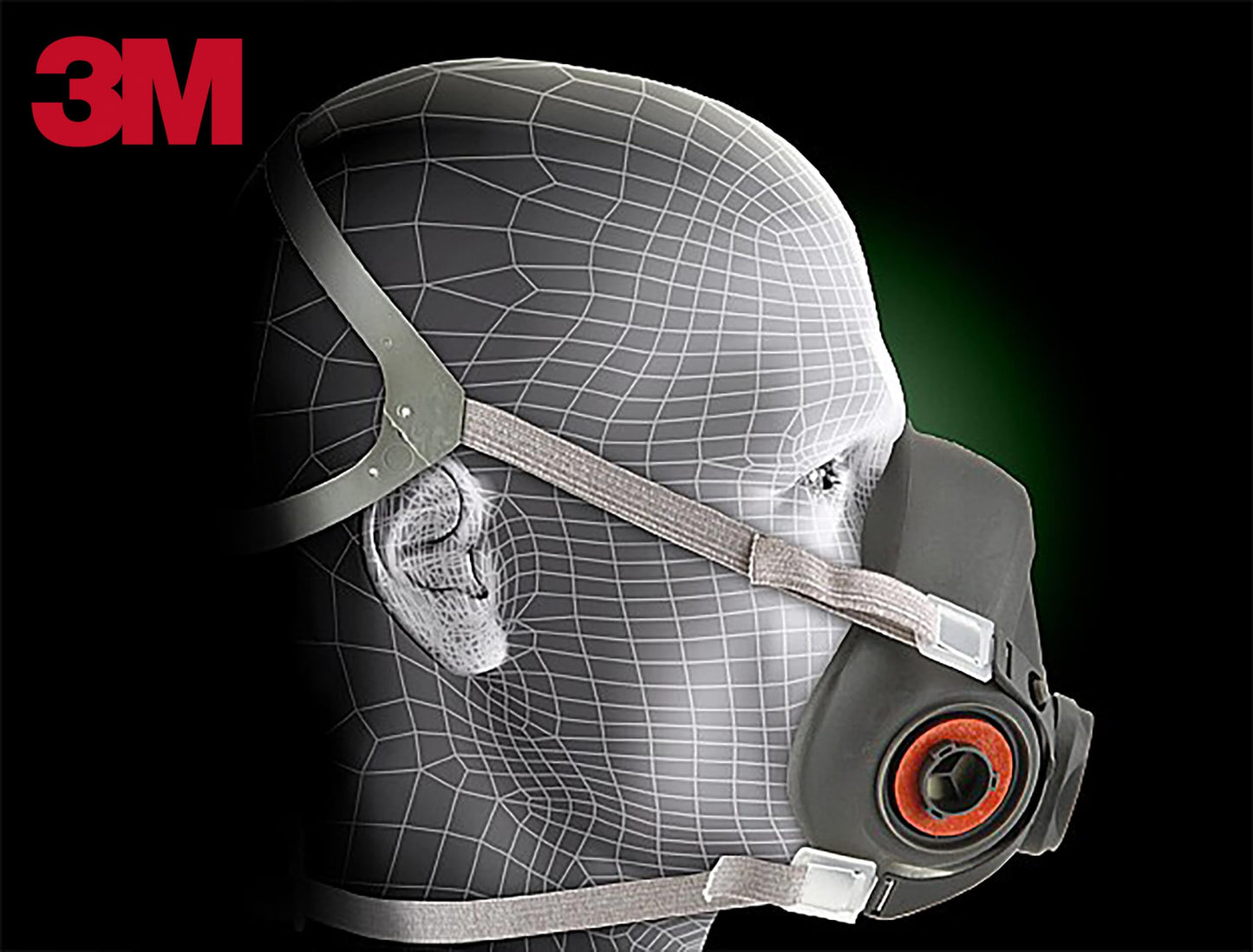 3M Half Facepiece Reusable Respirator 6200, NIOSH, Four-Point Harness, Comfortable Fit, Dual Airline Supplied Air Compatible, Bayonet Connections, Painting, Sanding, Cleaning, Medium