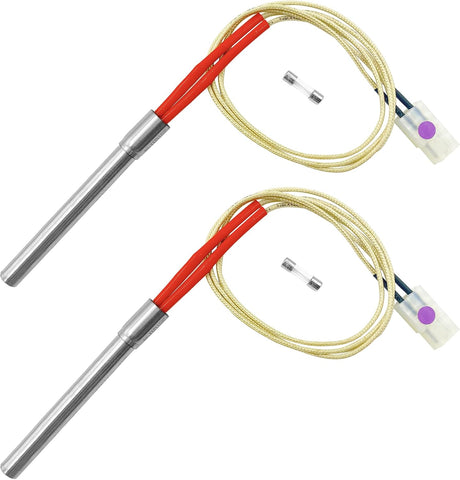 2-Pack Hot Rod Igniter Replacement for Traeger, Pit Boss, Camp Chef & Z Grills, Oklahoma Joe's – Heavy Duty AC Grill Heating Element Replaces 70112 BAC199 KIT0088 PG24-21 16801-20B