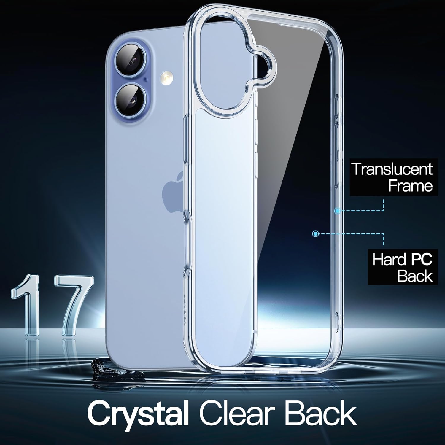 JETech Case for iPhone 17, Anti-Yellowing, Mist Blue