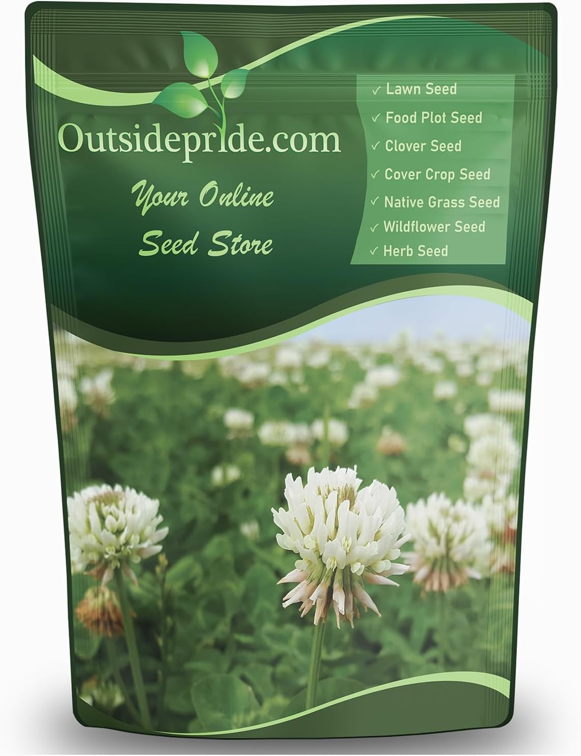 Outsidepride Perennial White Dutch Clover Seed - 5 lbs. Nitrocoated, Inoculated for Lawn Alternative, Erosion Control, Food Plots, Ground Cover, & Pasture Mixtures in USDA Zones 3-10