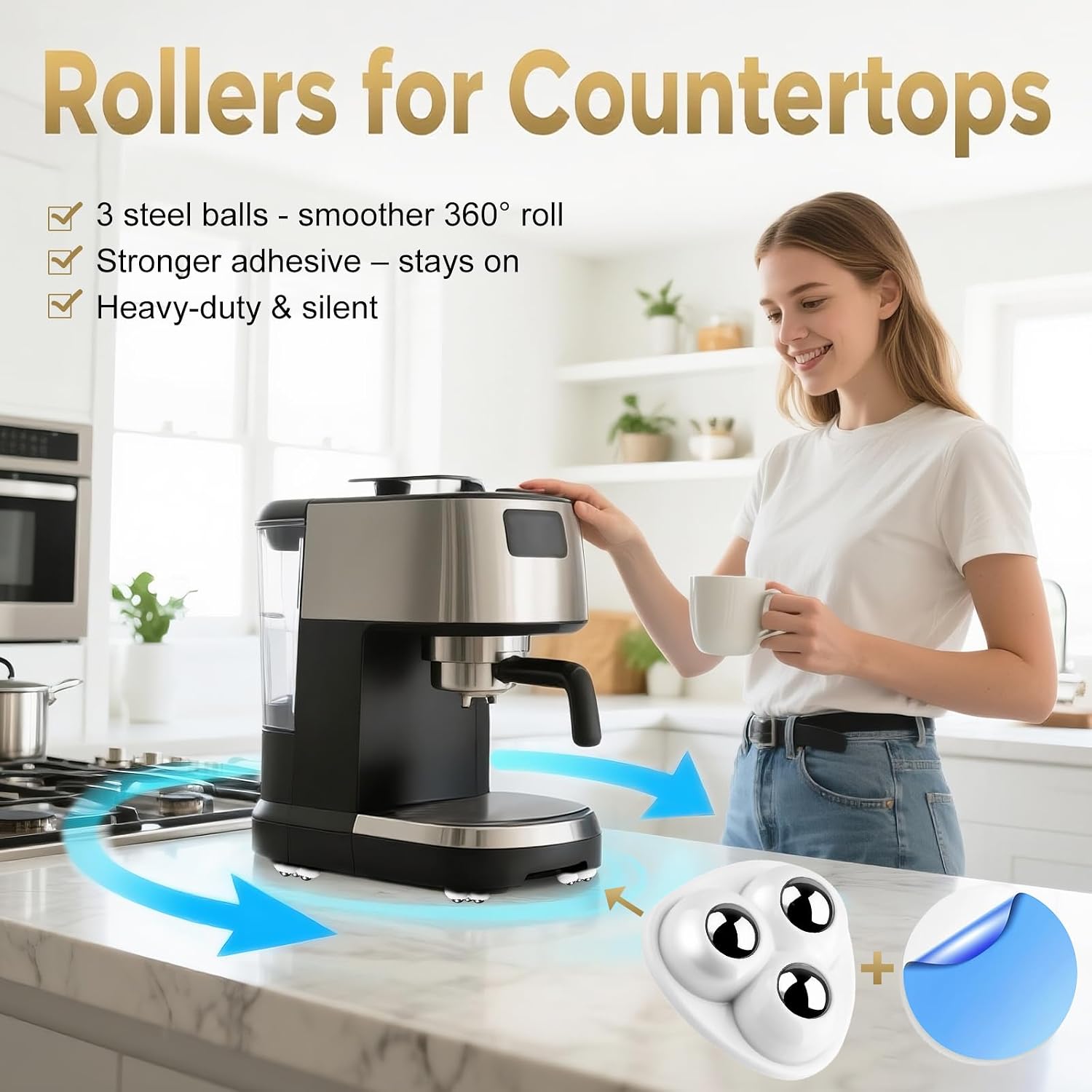 Self Adhesive Appliance Sliders 32 Pack Kitchen & Furniture Rollers