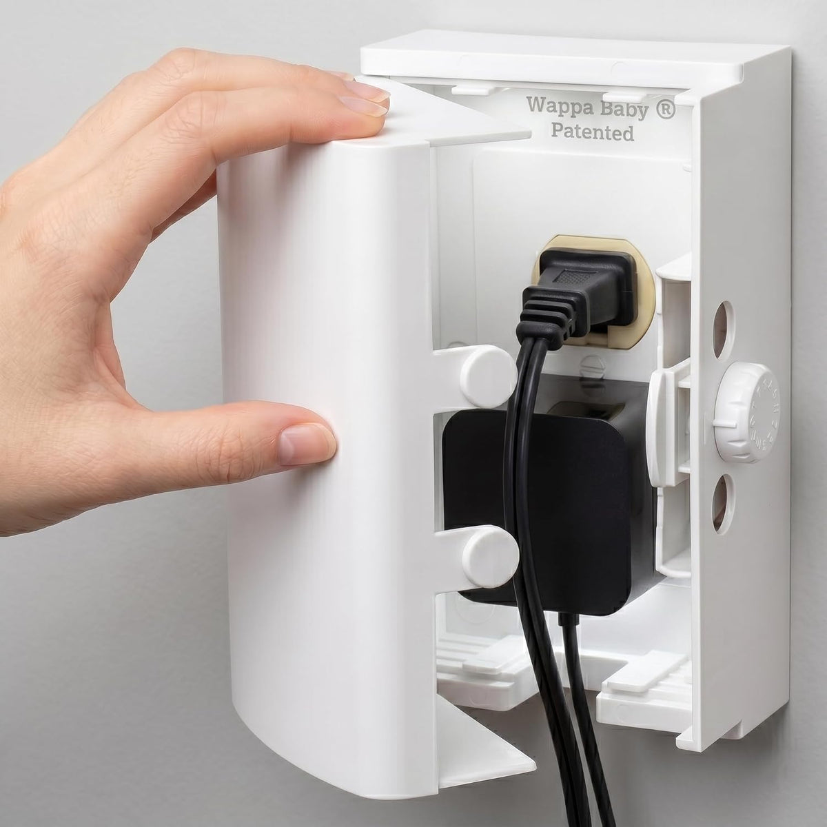 Outlet Cover BOX Baby Proofing (1-Pack) Patented Dual-Lock for Much Better Toddler Proofing, Easy Operation, Simple 3 Step Install with Included Screws. Provides Extra Space Inside for Plugs,Adapters