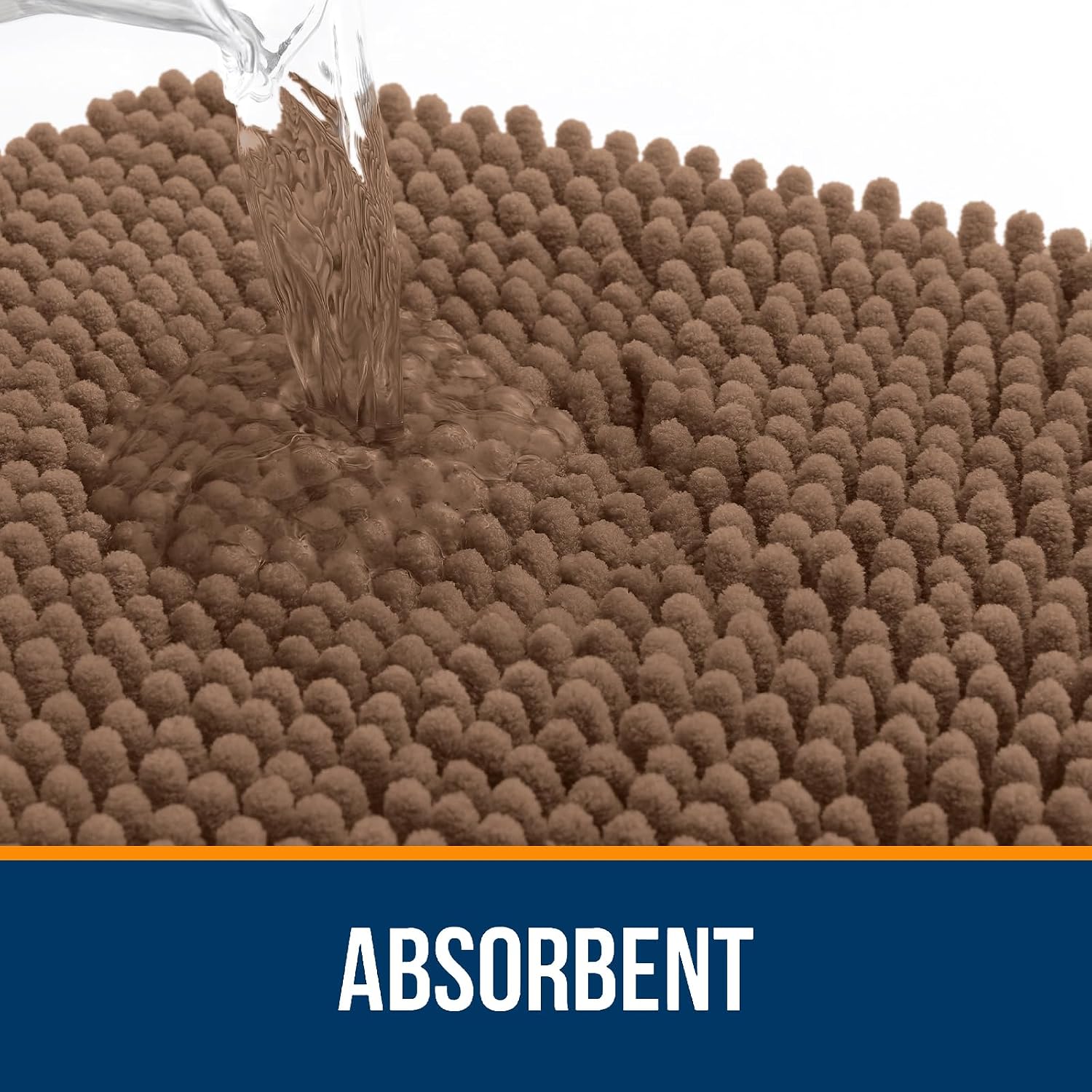 OLANLY Toilet Rugs U-Shaped 20x20, Soft Absorbent Chenille Contour Rugs
