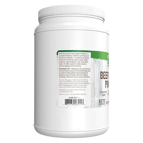 NOW Foods, Beef Gelatin Powder, Natural Thickening Agent, Source of Protein, 4-Pound