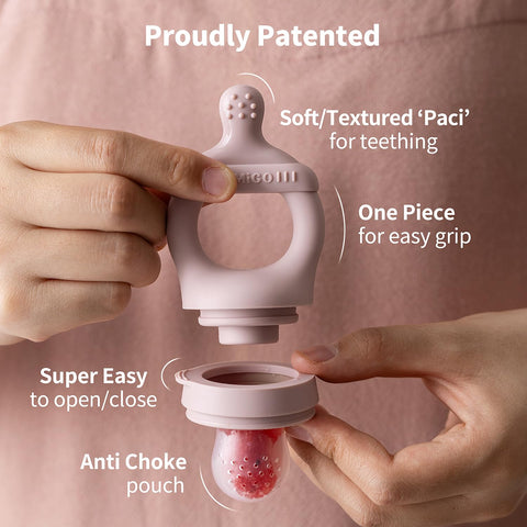 SAMiGO Baby Fruit Feeder Food Pacifier & Freezer Popsicle Mold for Teething