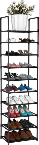 FIDUCIAL HOME 10 Tiers Shoe Rack Organizer 20 Pairs Tall Shoe Shelf