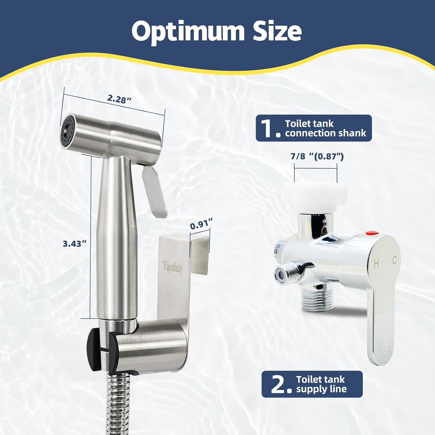 Handheld Bidet Sprayer for Toilet, Hot & Cold, Adjustable Water Pressure