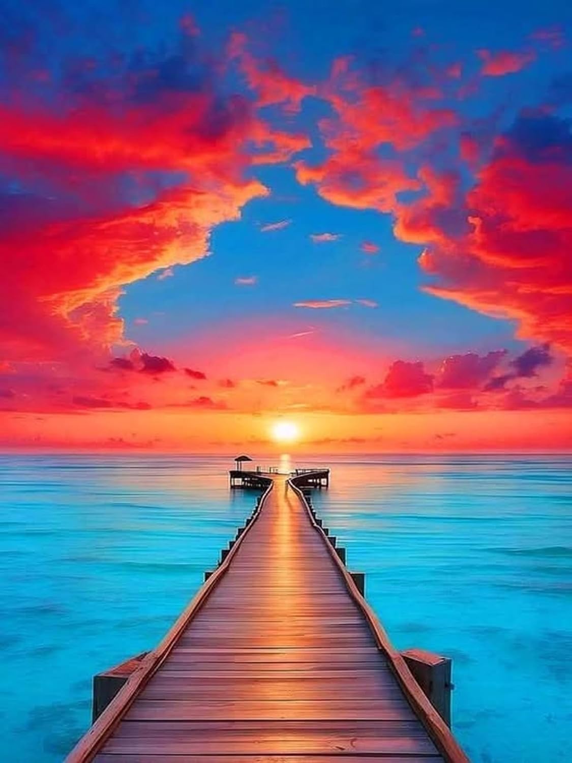 ijbnhd Sunset Diamond Art Kits for Adults 12x16in